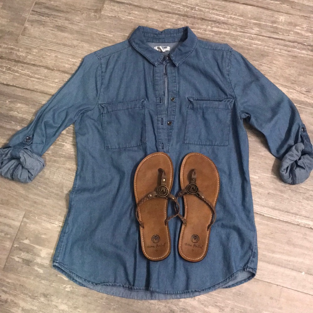 Ocean minded brown braided flip flops